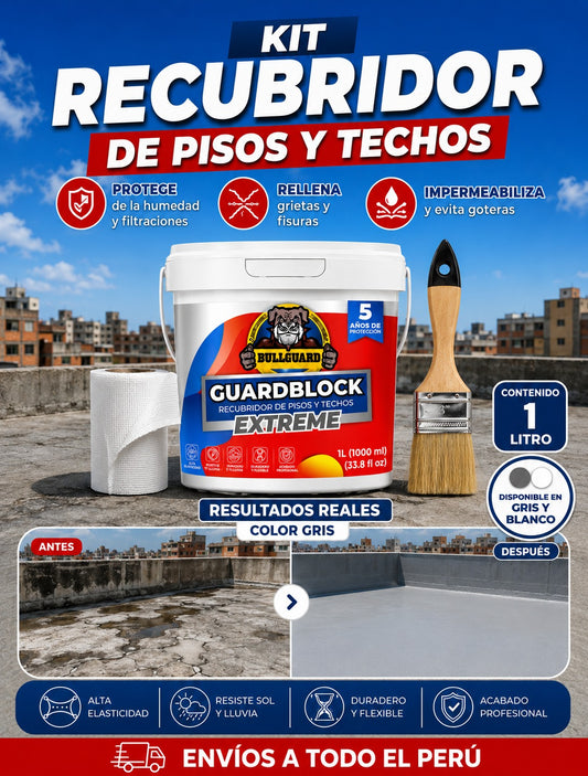 KIT RECUBRIDOR PISOS Y TECHOS + BROCHA + MALLA F8
